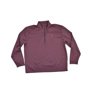 Callaway Men's Burgundy Weather Series 1/4 Zip Pullover Golf Sweater Size LTG